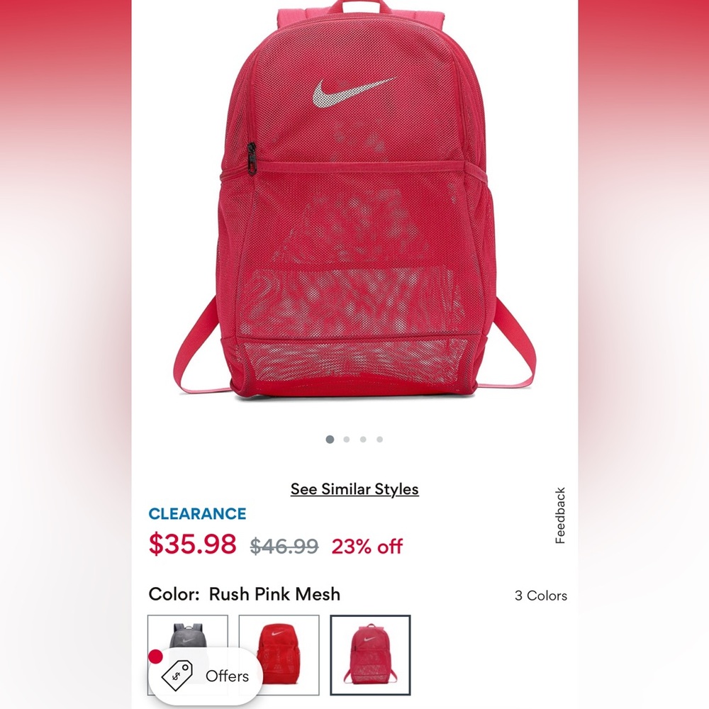 Nike Rush Pink Mesh Backpack